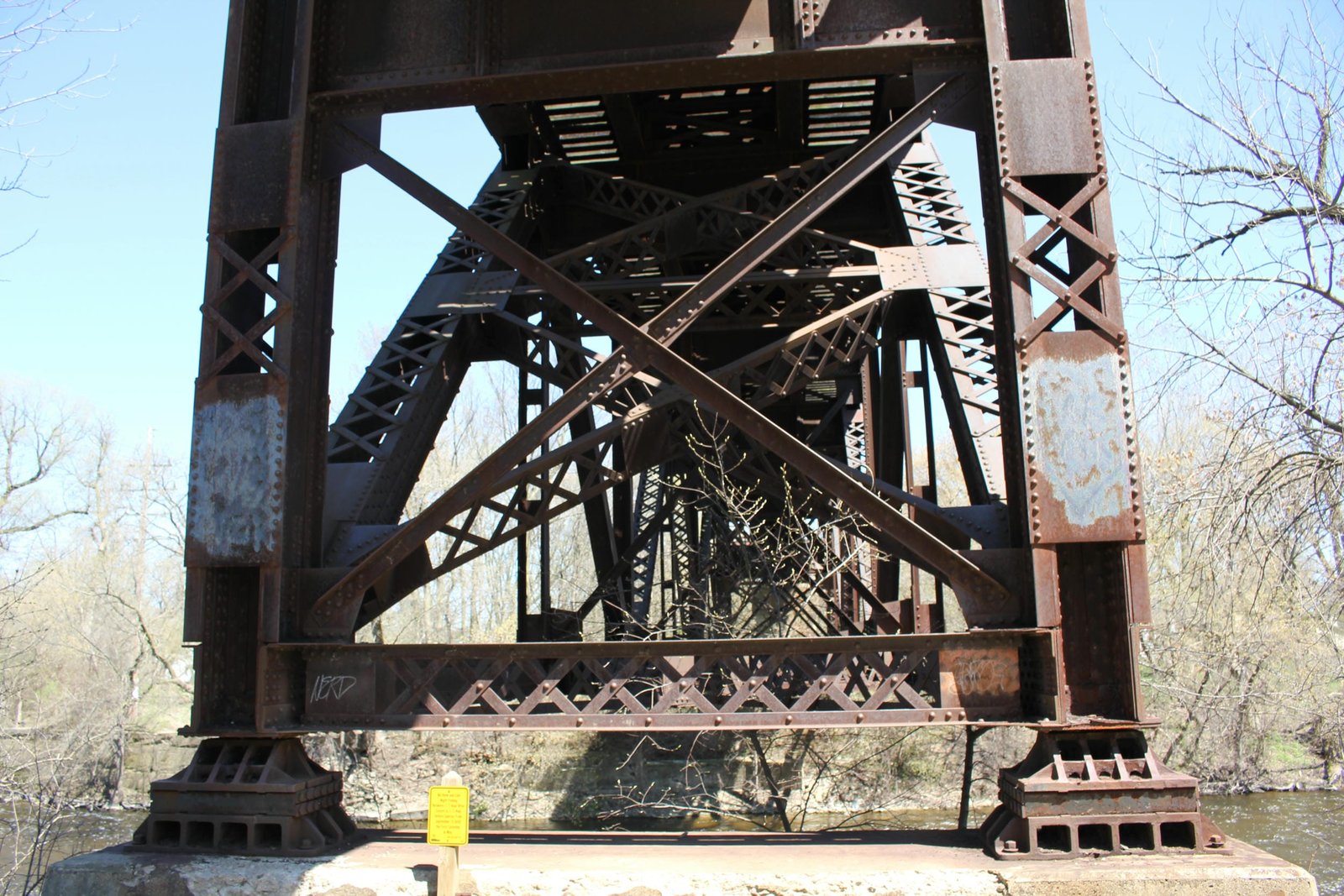 Looking east into truss